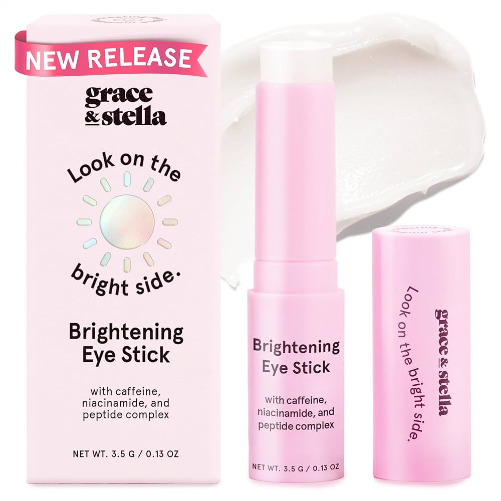 grace & stella Under Eye Brightener Balm Stick - Travel Essentials - Caffeine Eye Cream for Dark ... | Amazon (US)
