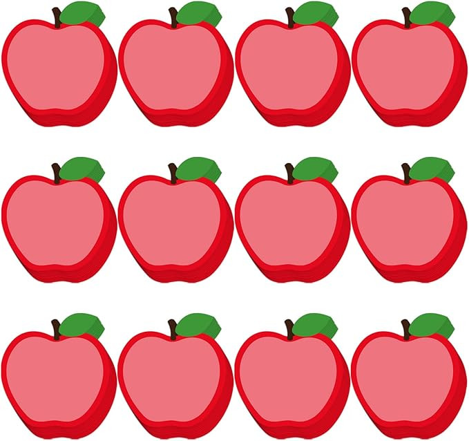 12 Pieces Apple Sticky Notes Cute Fruit Apple Sticky Notes Self-Adhesive Cartoon Fruit Sticky Not... | Amazon (US)