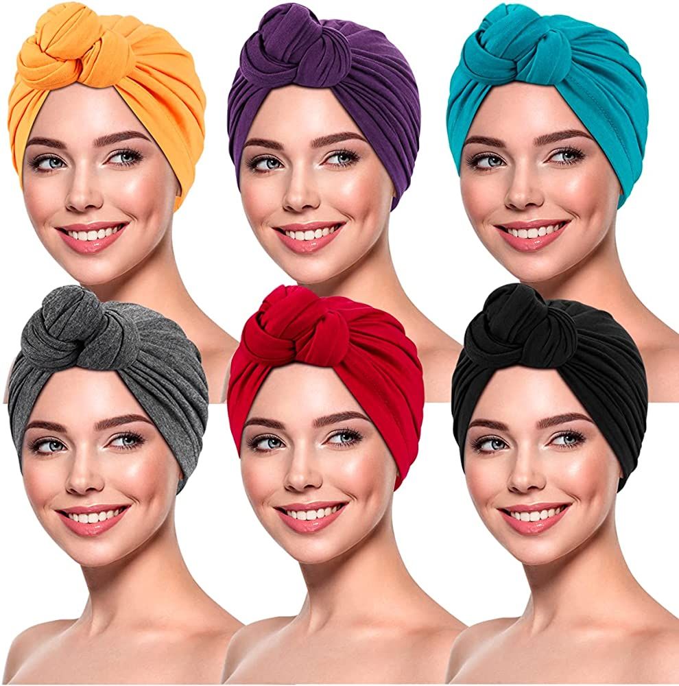 Women Turbans and Head Wraps, Skull-Caps, African Turban Flower Knot Pre-Tied Bonnet Beanie Cap f... | Amazon (US)