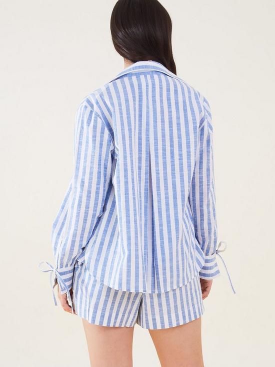 Accessorize Stripe Co-ord Shirt - Blue | Very (UK)