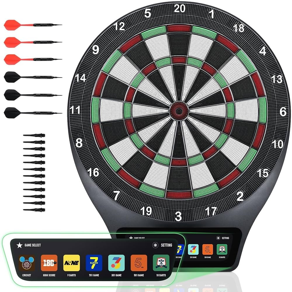 Electronic Dart Board LCD Soft Tip Professional Dartboard 6 Darts 7 Games-5 Variants Digital Elec... | Amazon (US)