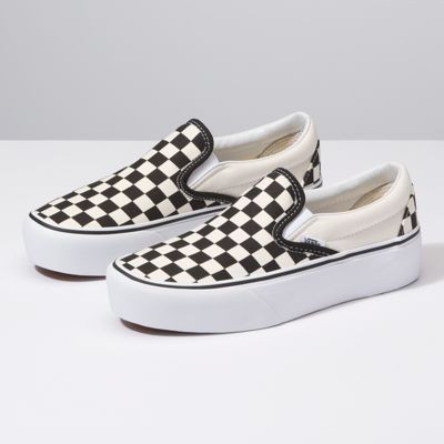 Vans Slip-On Platform (black and white checker/white) | Vans (US)