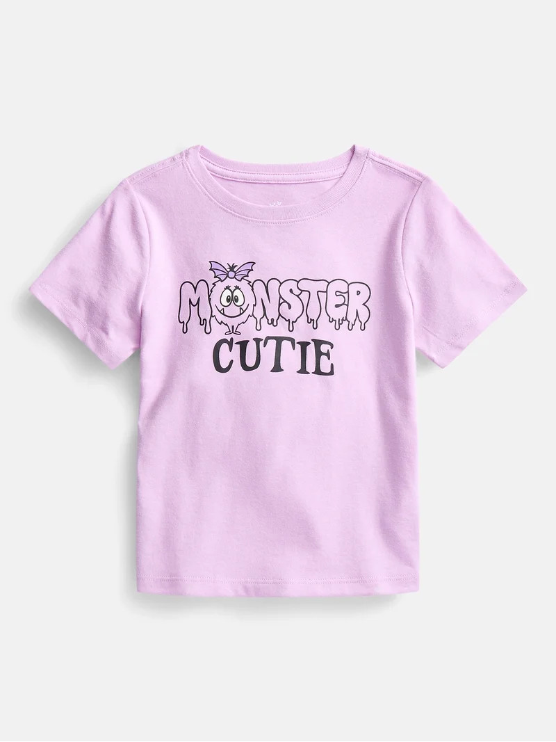 Halloween Toddler Girls Graphic Tee with Short Sleeves from Way to Celebrate, Sizes 12M-5T | Walmart (US)