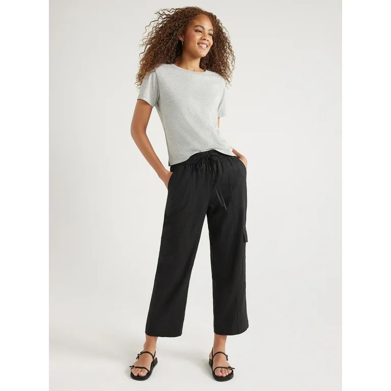 Free Assembly Women’s Mid-Rise Pull-On Cargo Pants, 27” Inseam, Sizes XS-XXL | Walmart (US)
