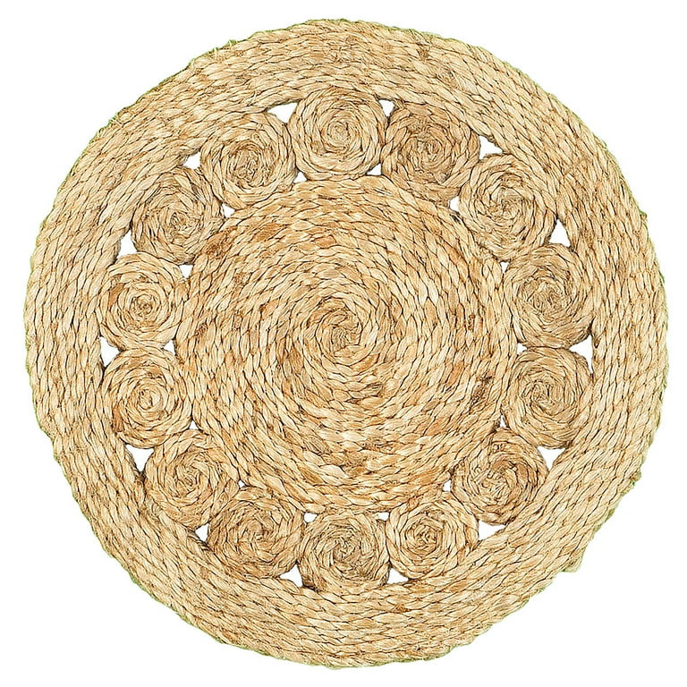 Lr Home Natural Jute Brown 15 inch Braided Round Placemat (Set of Two) | Walmart (US)