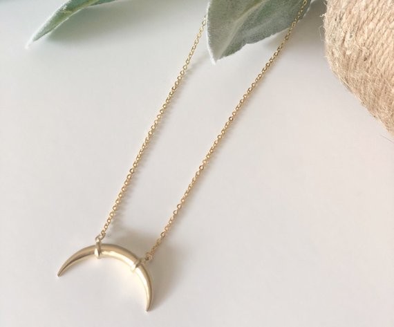 Gold Plated Horn Pendant Necklace/Gift For Her/Birthday Gift/Horn Necklace | Etsy (US)