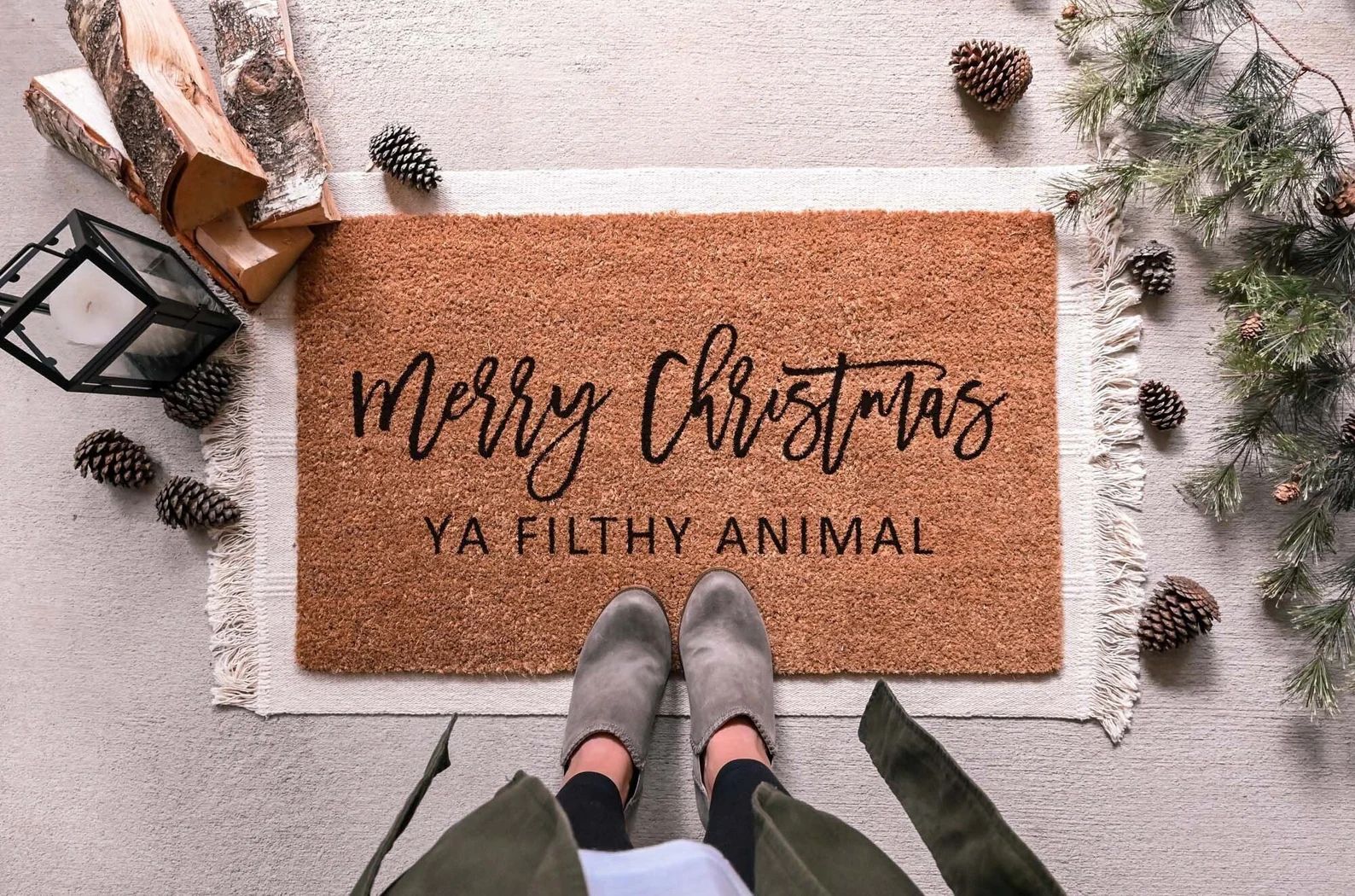 Filthy Animal Doormat Funny Christmas Doormat Funny Doormat - Etsy | Etsy (US)