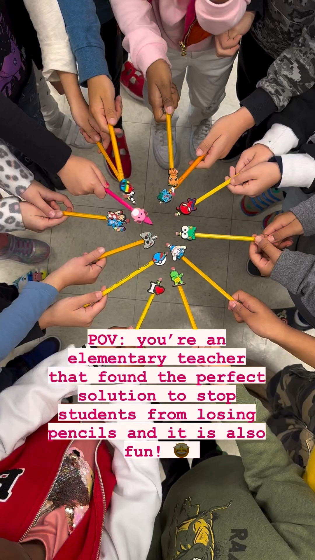 I started this pencil topper idea with my class months ago and let me tell you it has been a game changer! 🙌

My students had a blast carefully picking out their pencil topper. Once they got their topper on, pencils were no longer being lost. It is a fun way to teach students to be responsible with their school supplies. Students quickly learned which student has which topper and when they see that pencil left at a station or on the floor, they know which student to give it back to. So many of you tried this idea out after I shared it a few months ago, and have given me such good feedback! I highly suggest you try this with your class. I also got my teaching team to start this as well and we all love it ! 

#LTKfindsunder50 #LTKVideo #LTKsalealert
