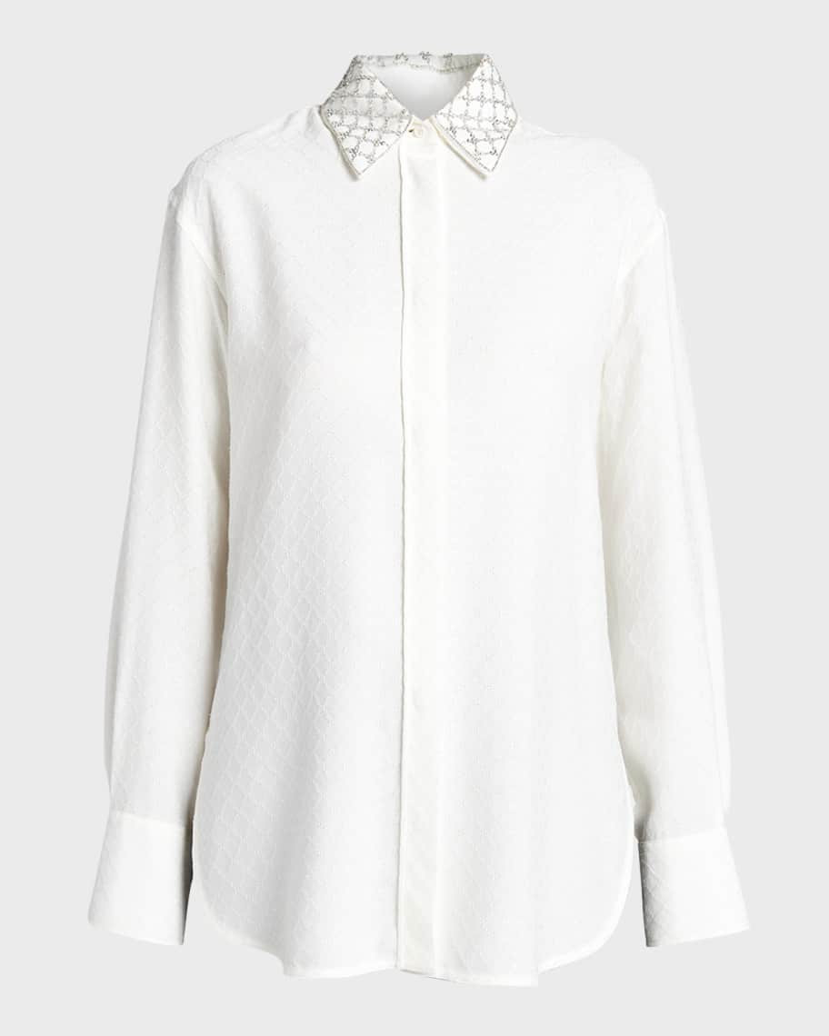 Golden Goose Journey Embroidered Boyfriend Shirt | Neiman Marcus