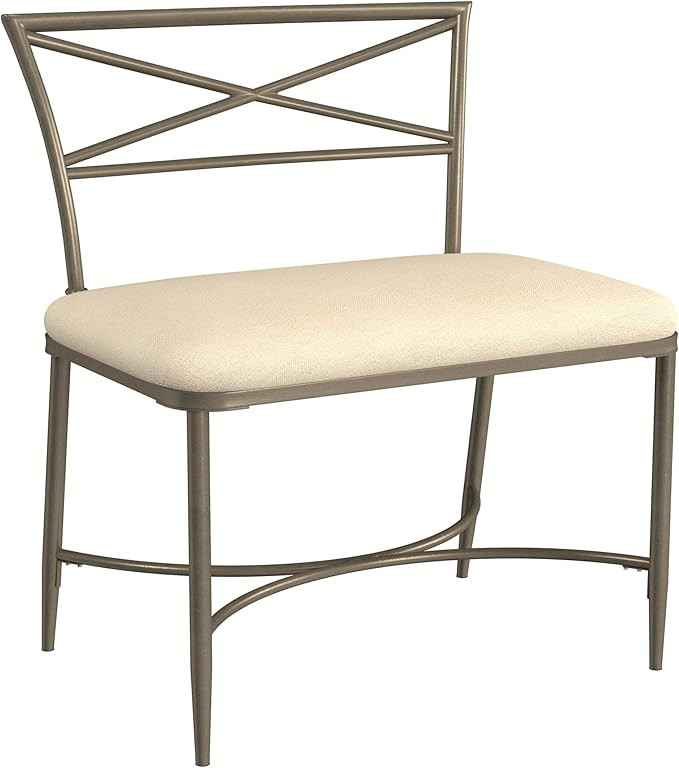 Hillsdale Furniture Wimberly Modern X-Back Metal Vanity Stool, Champagne Gold with Cream Fabric (... | Amazon (US)