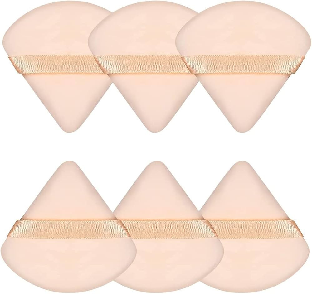 Pimoys 6 Pieces Triangle Face Puff Soft Velour Cosmetic Foundation Sponge for Loose Body Powder B... | Amazon (US)