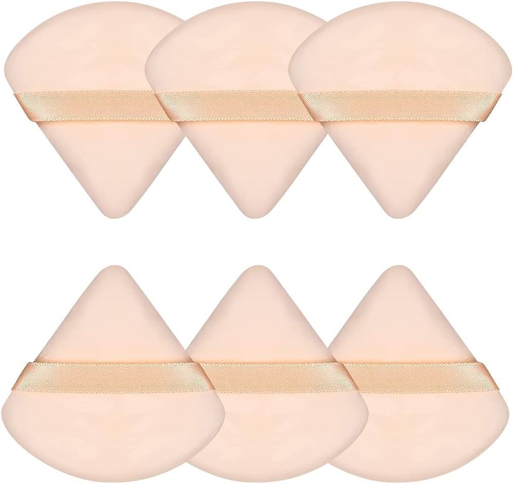 Pimoys 6 Pieces Powder Puff Face Triangle Makeup Puff Cosmetic Foundation Sponge Soft Velour Puff... | Amazon (US)