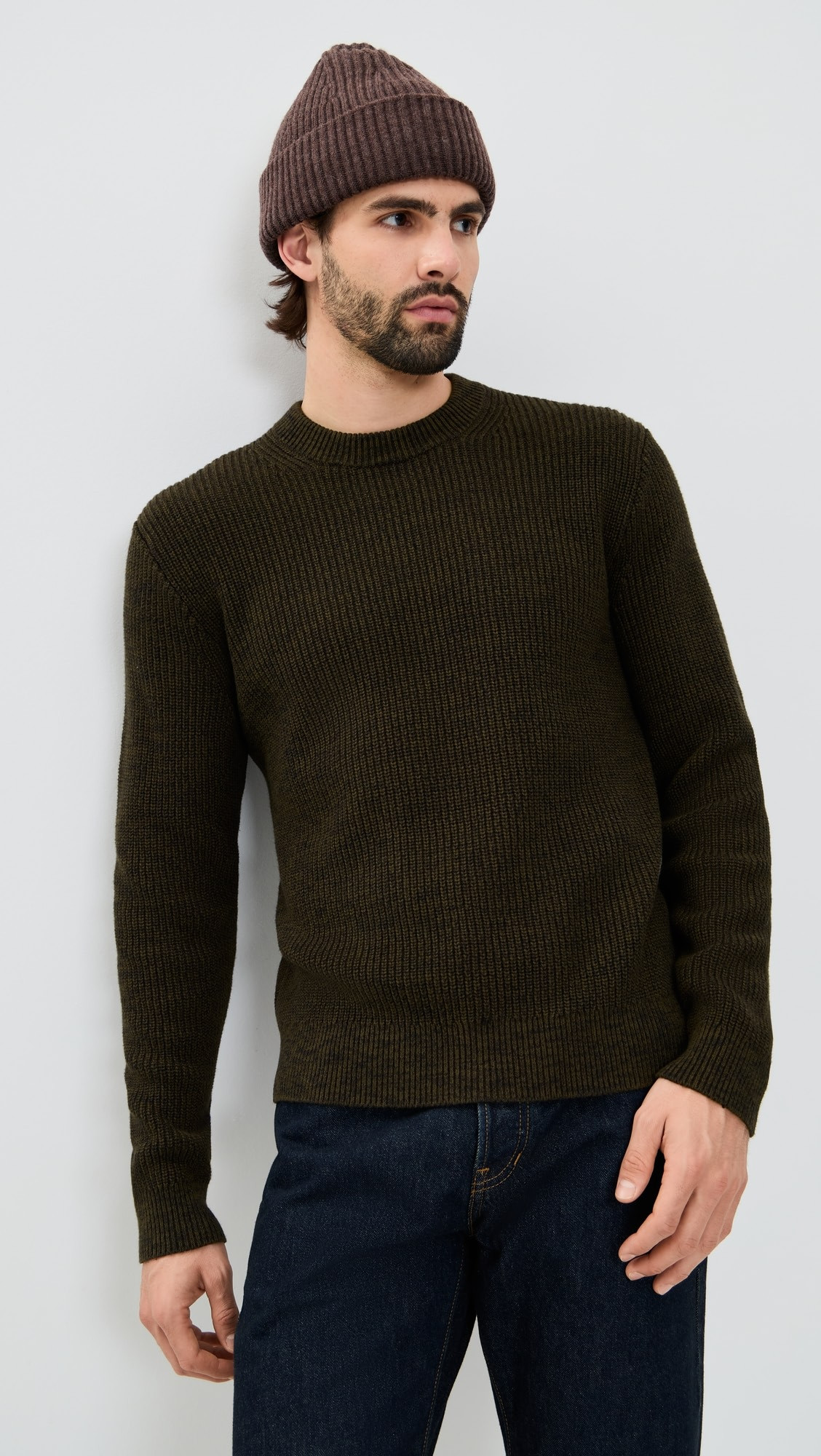 Marled Cotton Shaker Stitch Crewneck Sweater | Shopbop
