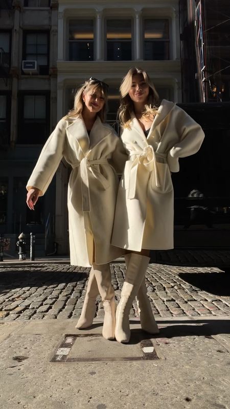 cream long winter coats! thanksgiving outfit, Christmas outfit, boots 

#LTKshoecrush #LTKunder50 #LTKHoliday