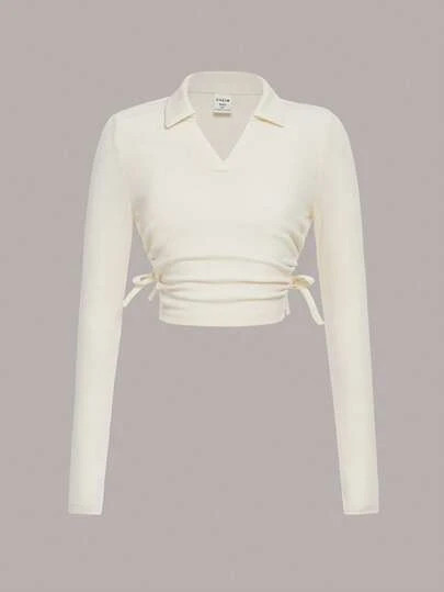 SHEIN Tween Girl Drawstring Side Crop Tee | SHEIN