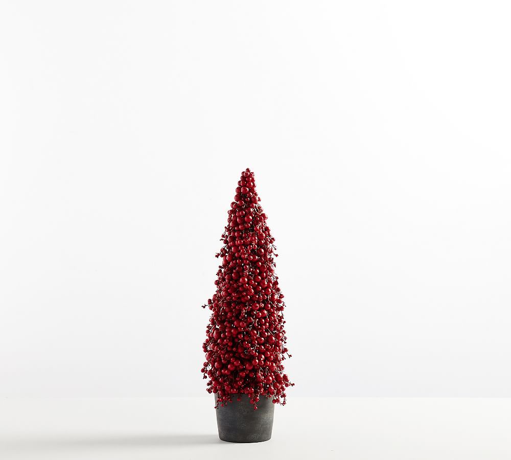 Faux Potted Berry Cluster Cone Trees | Pottery Barn (US)