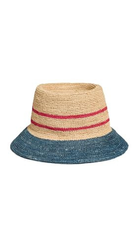 Brixton Women's Ellee Straw Bucket Hat, Natural/Navy/Red, XS-S | Amazon (US)