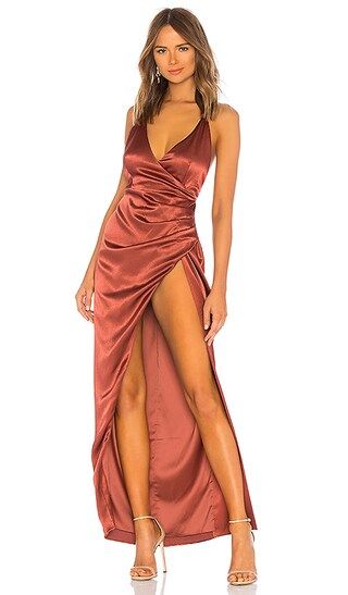 THE JETSET DIARIES Leo Maxi Dress in Copper | Revolve Clothing (Global)