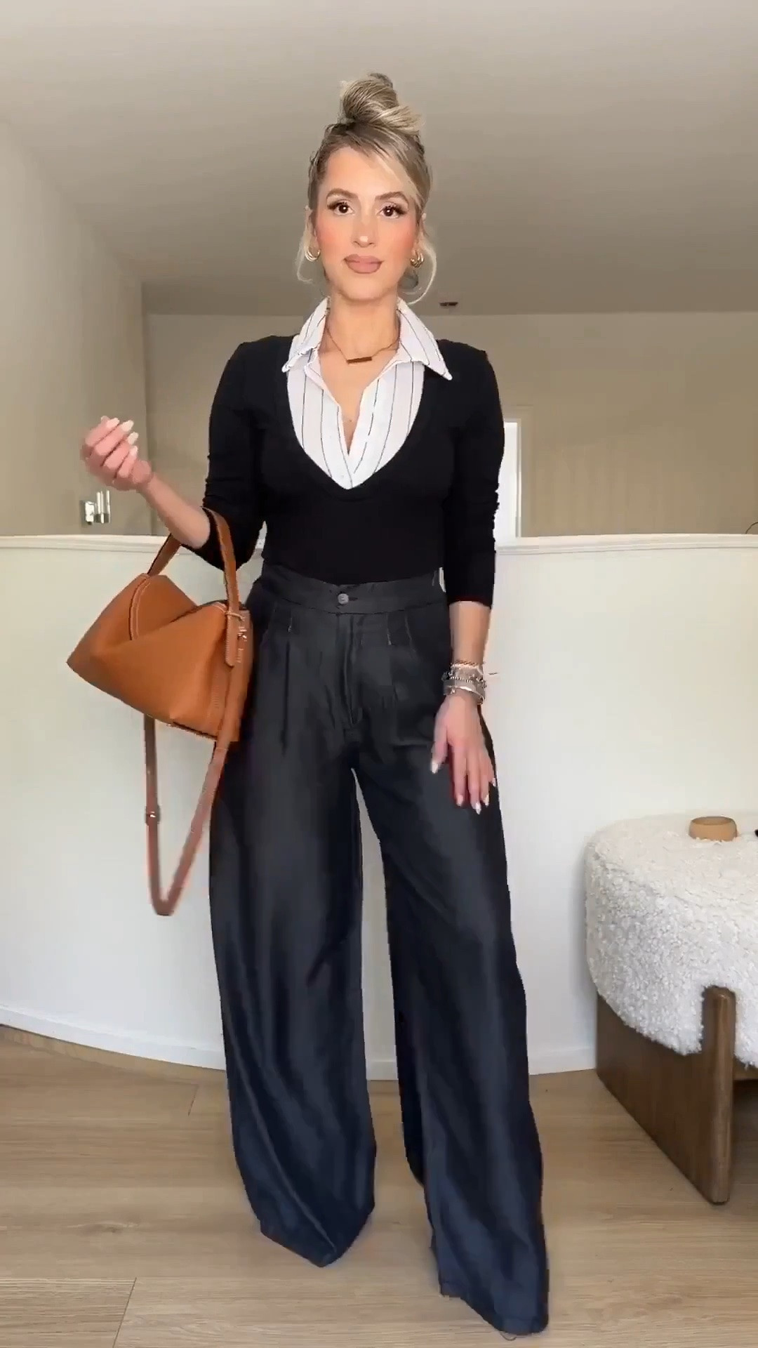 Style tip: 2 in 1 built-in layered OFFICE TOPS!! No bulk + no effort + matches literally any trouser in your closet!! 

Wearing small in tops 
Size small or size 4 in trousers
Tan trousers = small long thin (they run short)
Dark blue trousers: that color is out of stock now 😭 but the light blue are equally as good I promise!

#LTKgrwm #LTKootd #LTKWorkwear