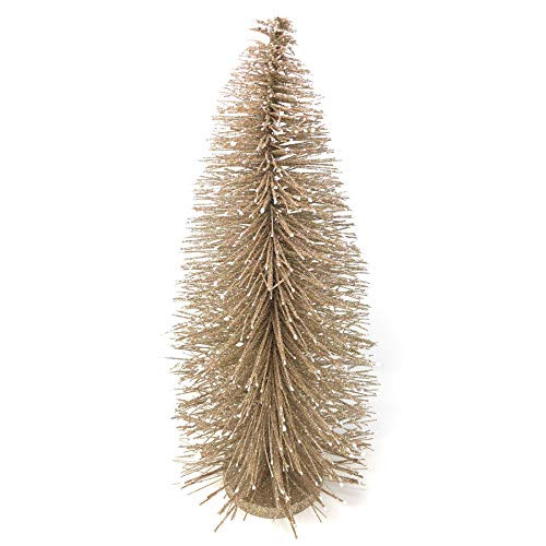 Napa Home & Garden Glittered 19-inch Bottle Brush Tree, Champagne/White | Amazon (US)