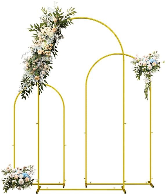 Metal Arch Backdrop Stand 6FT, 5FT, 4FT Wedding Arch Set of 3 for Birthday Party, Baby Shower, an... | Amazon (US)
