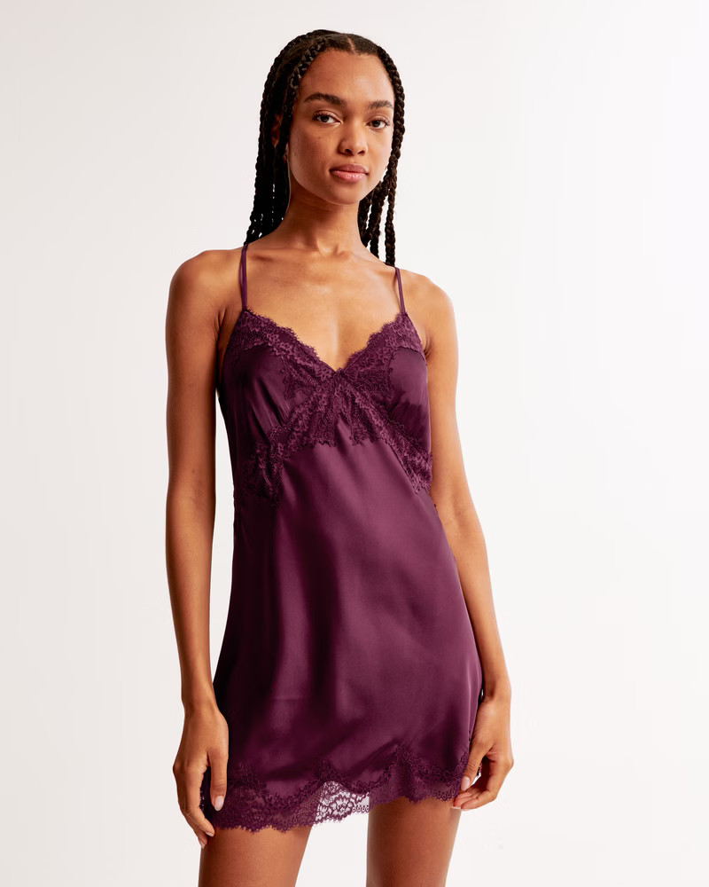 Women's Lace and Satin Nightie | Women's New Arrivals | Abercrombie.com | Abercrombie & Fitch (US)