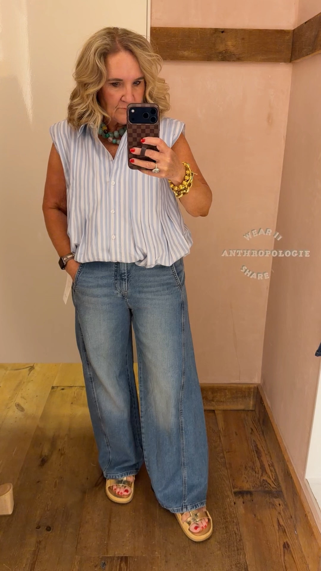 Ok I love these jeans. Mid rise. Some stretch. That very cool twisted seam. Super flattering! 
Top size medium and at first I wasn’t sure but by the time I tried it on with several jeans I didn’t want to leave it there

#LTKootd #LTKOver40 #LTKPetite