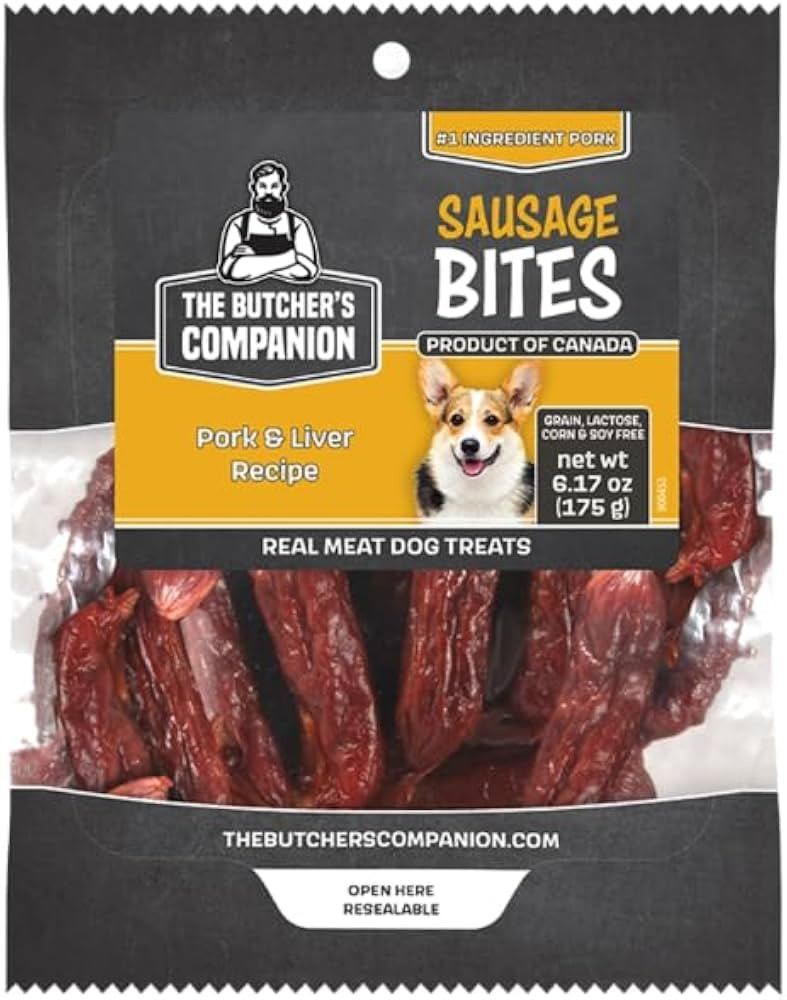 The Butcher's Companion Pork & Liver Sausage Bites Dog Treats, 6.17 oz, Real Meat | Amazon (US)