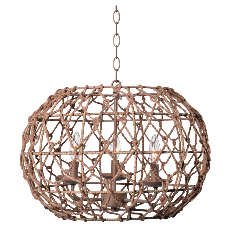 Cadwell 3 - Light Candle Style Globe Chandelier with Rope Accents | Wayfair North America