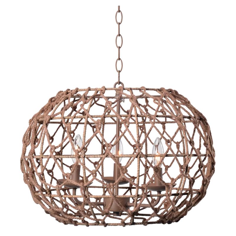 Cadwell 3 - Light Candle Style Globe Chandelier with Rope Accents | Wayfair North America