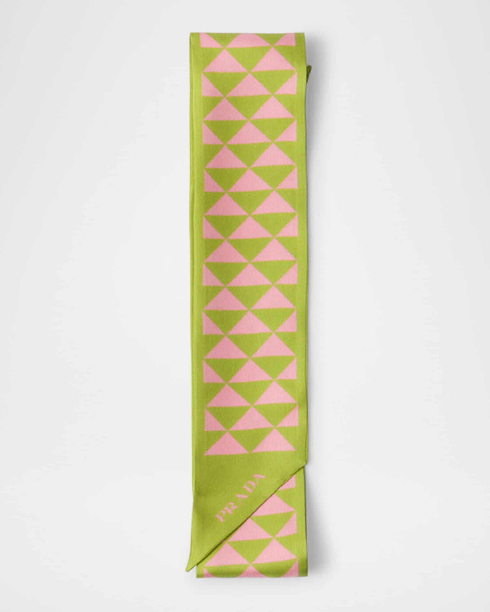 Triangle-Print Silk Ribbon Scarf | Neiman Marcus