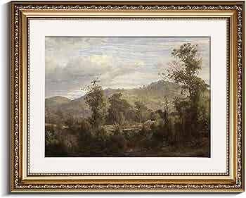 InSimSea Retro Gold Framed Wall Art, Home Room Rustic Nature Scenery Vintage Wall Decor, Canvas P... | Amazon (US)