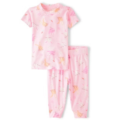 The Children's Place Toddler Girls Matching Family Short Sleeve Easter Pajamas - Super Soft Pink 12-18 M | Target