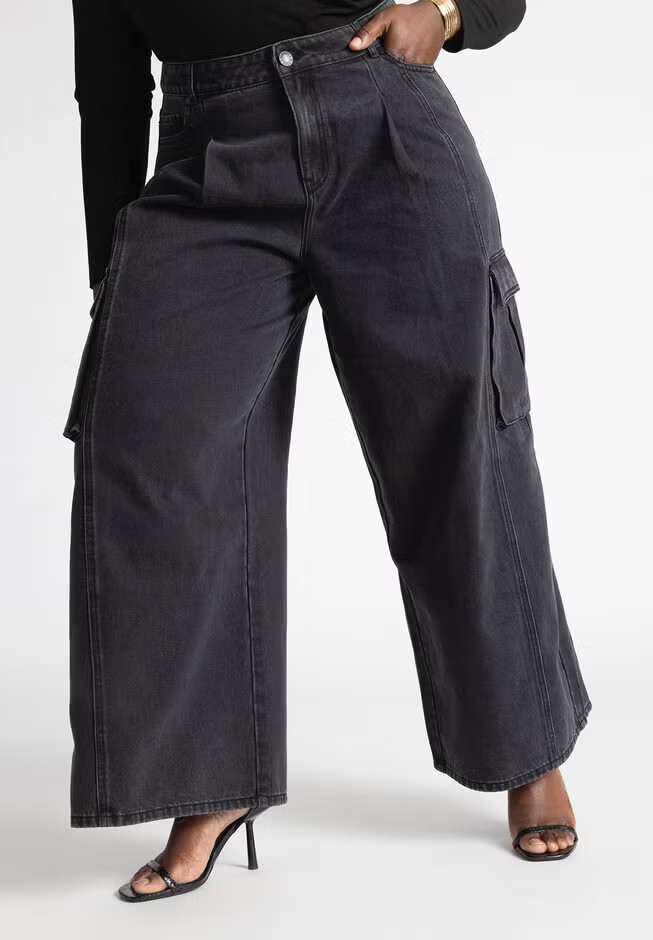 Wide Leg Cargo Jean | Eloquii