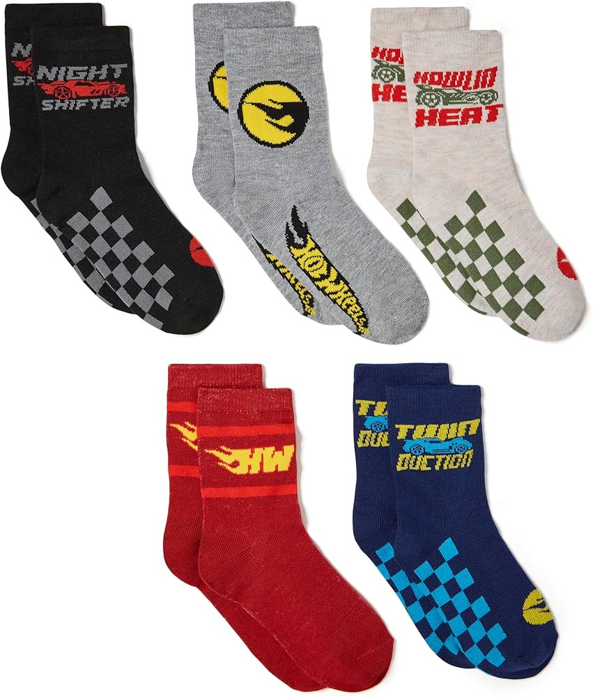 Hot Wheels boys Race Car 5 Pack Crew Socks | Amazon (US)