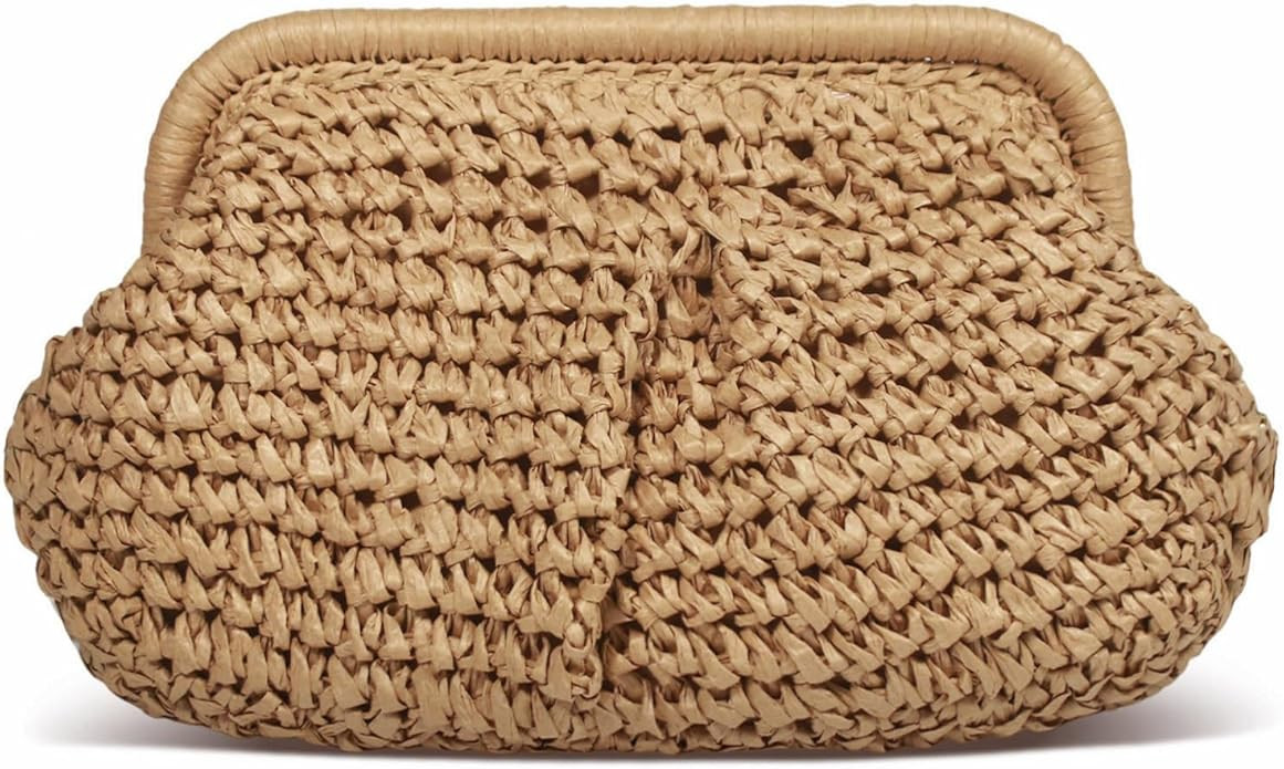 Straw Clutch Purse for Women, Cloud Dumpling Pouch, Straw Crossbody Shoulder Handbag, Summer Beac... | Amazon (US)