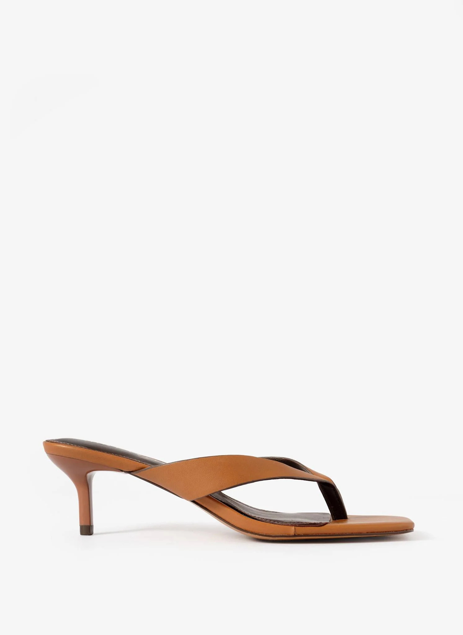 Betty Tan Leather Flip Flop Heels | Mint Velvet