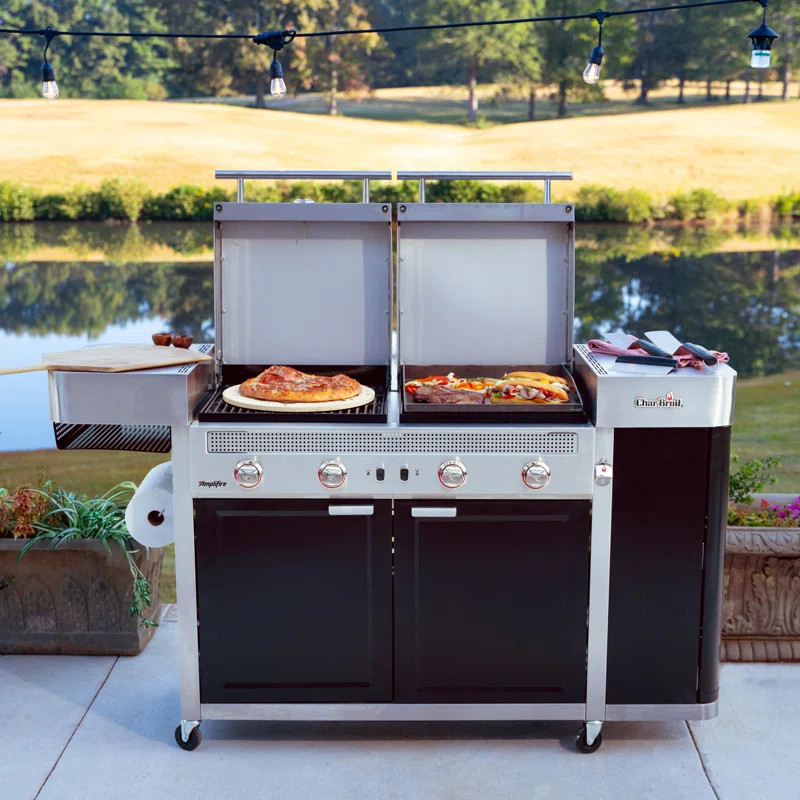 Char-Broil Medallion Series Vista 3-in-1 Mini Kitchen - Gas Grill, Griddle, and Pizza Oven | Wayfair North America