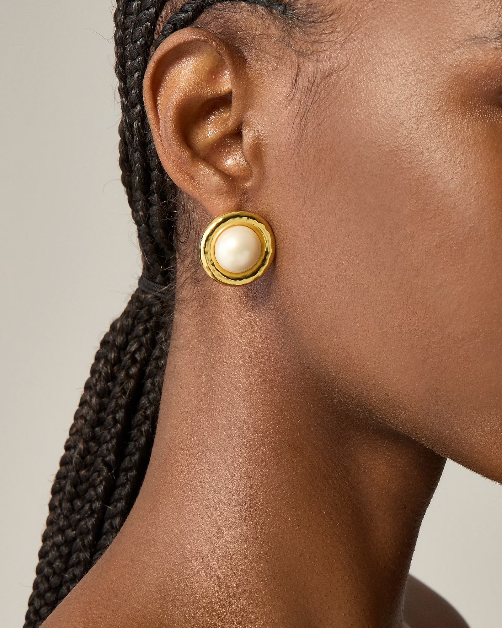 Inset pearl stud earrings | J. Crew US