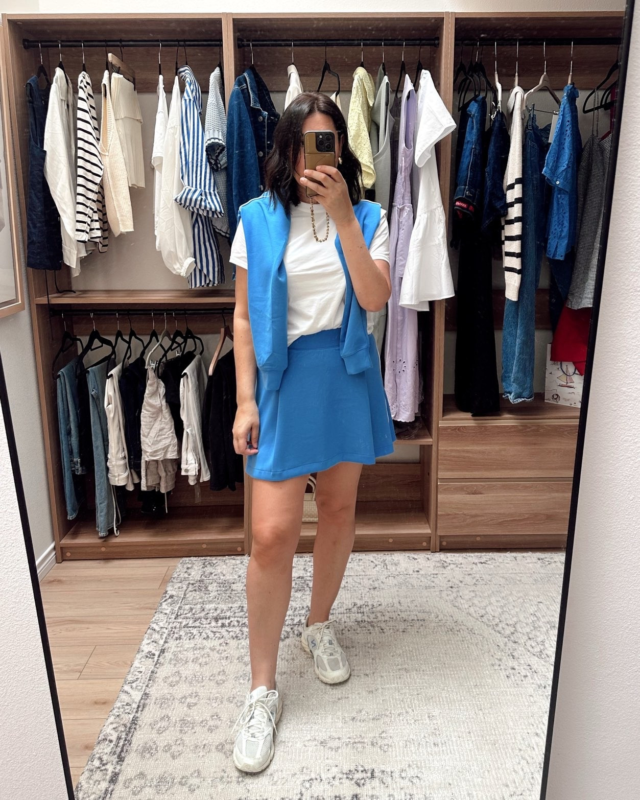 Soccer mom fit in The cutest @spanx set!

I’m in the medium of the jacket, large of the skirt and tee. All TTS.