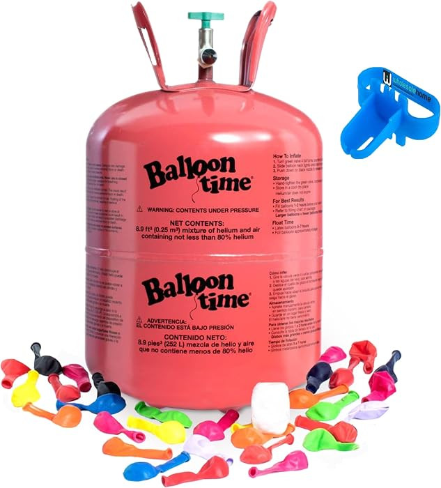 Helium Tank for Balloons At Home, 14.9 Cu Ft Helium Balloon Pump Kit with 50 Assorted Latex Ballo... | Amazon (US)