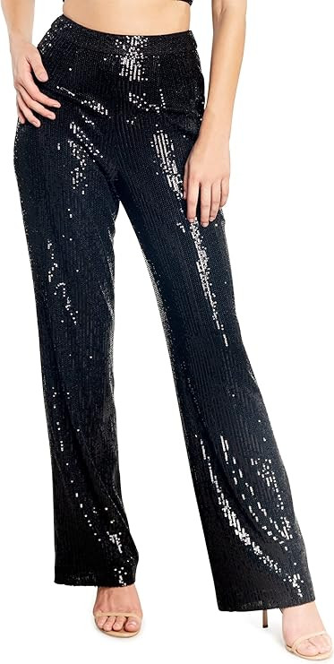 Dress The Population Womens Dina Sequin Classic Pant | Amazon (US)