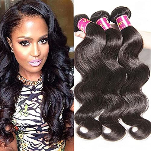 UNice Hair Icenu Series Hair Brazilian Virgin Human Hair Body Wave 3 Bundles 100% Real Unprocessed human Virgin Hair Extensions Natural Color (16 16 16inch) | Amazon (US)