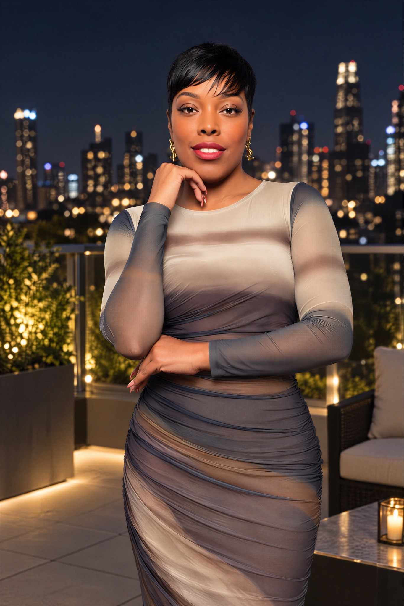 An effortless statement dress for the season. 💫 The ombre color gradient and ruching detail on this mesh maxi dress make it a staple piece for dinner dates and lounge nights out.
Shop the exact piece tagged below! 🛒