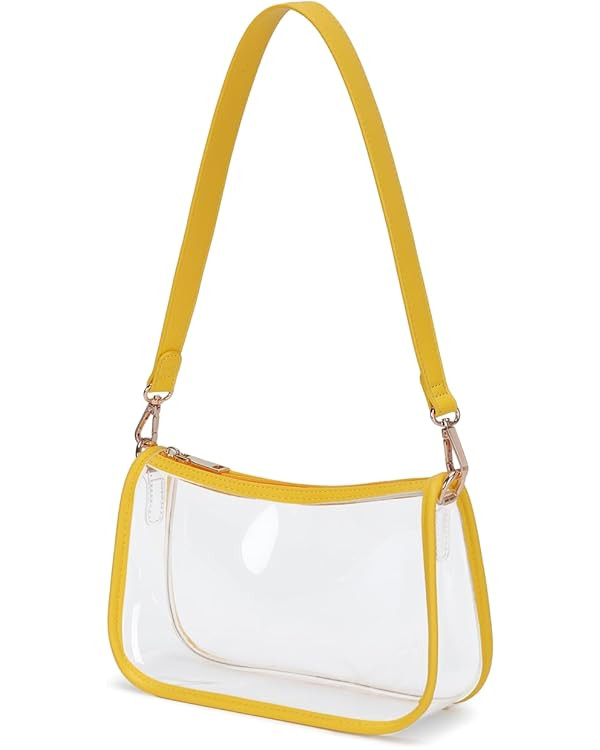 Clear Tote Bag Stadium Approved Clear Purse PVC Handbag Retro Classic Transparent Bag for Concert | Amazon (US)