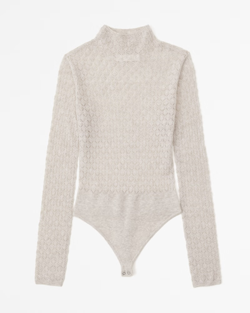 Women's Merino Wool-Blend Pointelle Bodysuit | Women's Tops | Abercrombie.com | Abercrombie & Fitch (US)