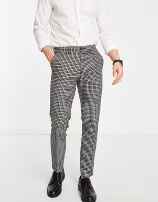 River Island skinny smart pants in brown check | ASOS | ASOS (Global)