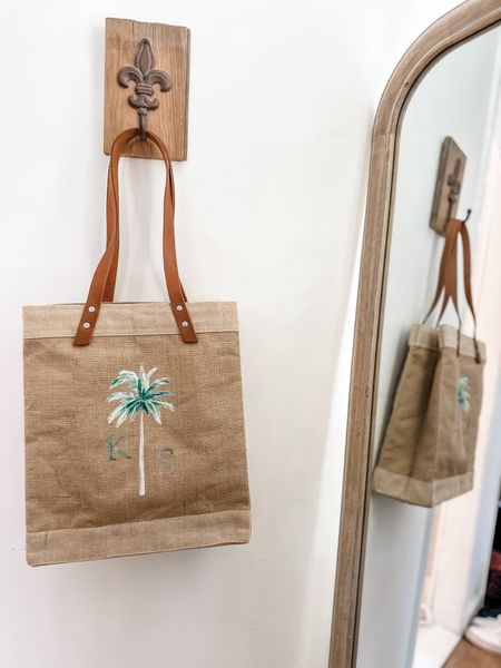How amazing is this customized bag! If you know me, you know turquoise is my favorite color (shocking I know) and I thought it was so pretty on this neutral jute bag! It holds up to 100 lbs, has a waterproof liner and supports fair trade! Love this for the grocery store, vacation, beach bag or just an everyday tote!! 

#LTKitbag #LTKtravel #LTKGiftGuide