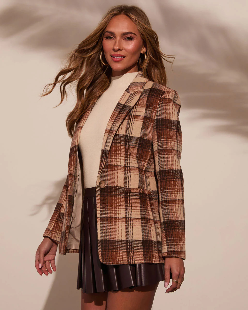 Eve Pocketed Plaid Blazer | VICI