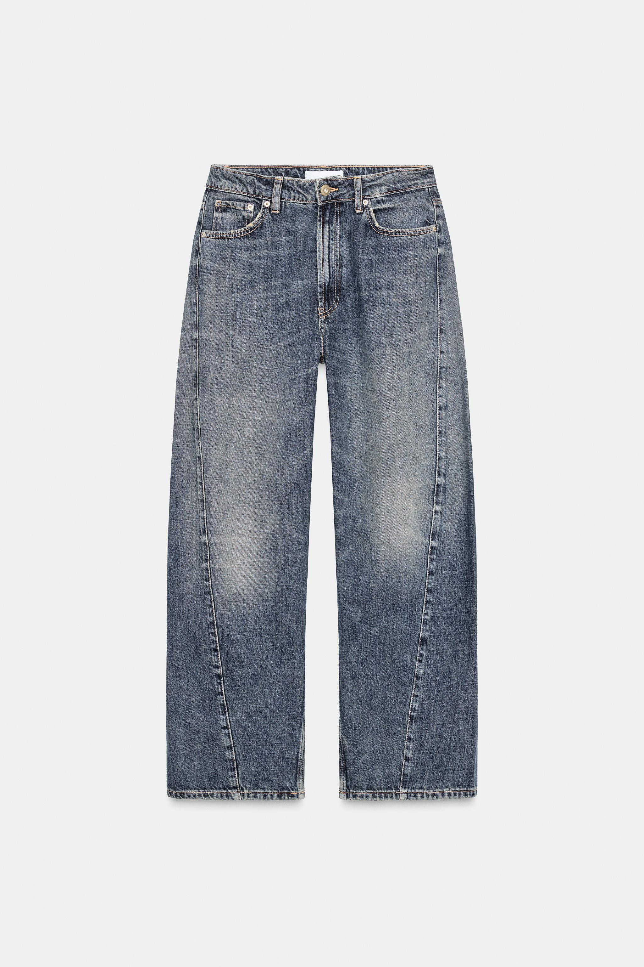 TRF BAGGY BARREL MID-WAIST JEANS | Zara US